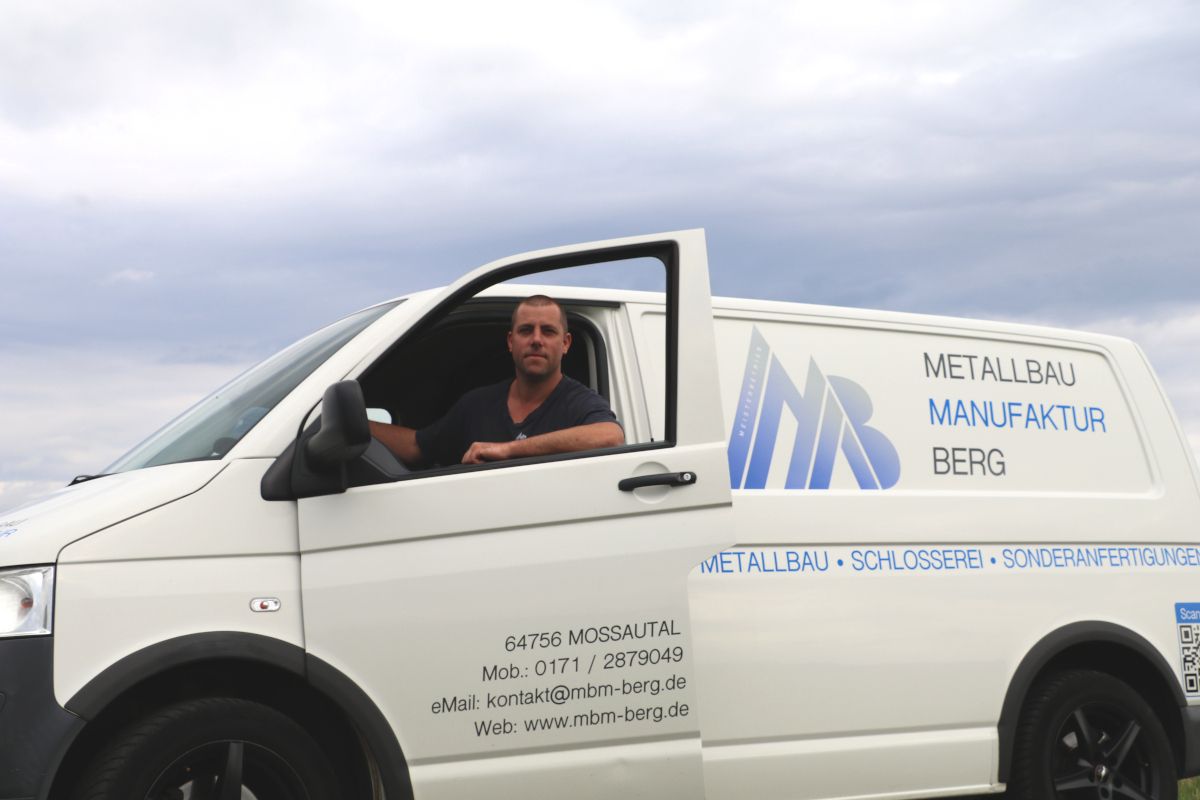 Patrick Berg, Metallbaumeister und Inhaber der Metallbaumanufaktur Berg in 64756 Ober-Mossau